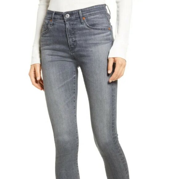 Adriano Goldschmied Jeans Women's 29R AG The Farrah High Rise Skinny Pearl Gray - Picture 8 of 9